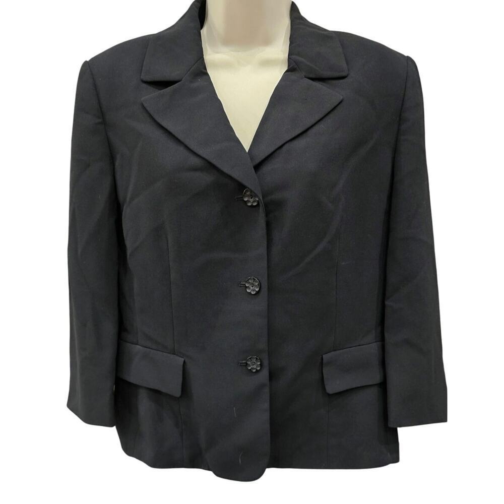 LE SUIT Black Blazer Jacket Notched Collar Single Breasted 3 button Suit Jacket